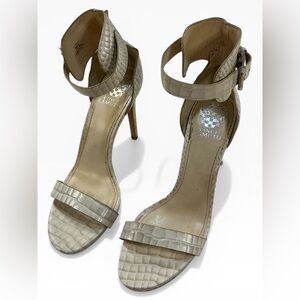 Vince Camuto Farella dress sandals in a porcelain smooth croc Sz. 10